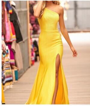 Sherri Hill Golden Hour Crystal One-Shoulder Gown NWT Size 8 | $480 MSRP | TLC